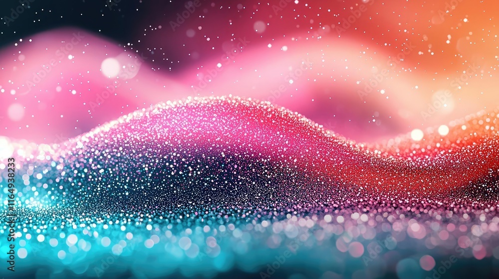 Poster cosmic abstract background concept. colorful abstract background with glittering waves for creative 