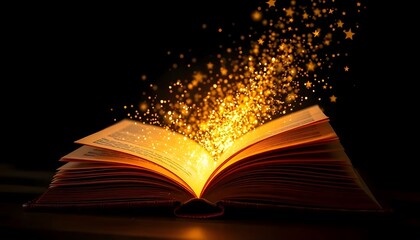 Open Book: Golden Dust and Enchanting Glow