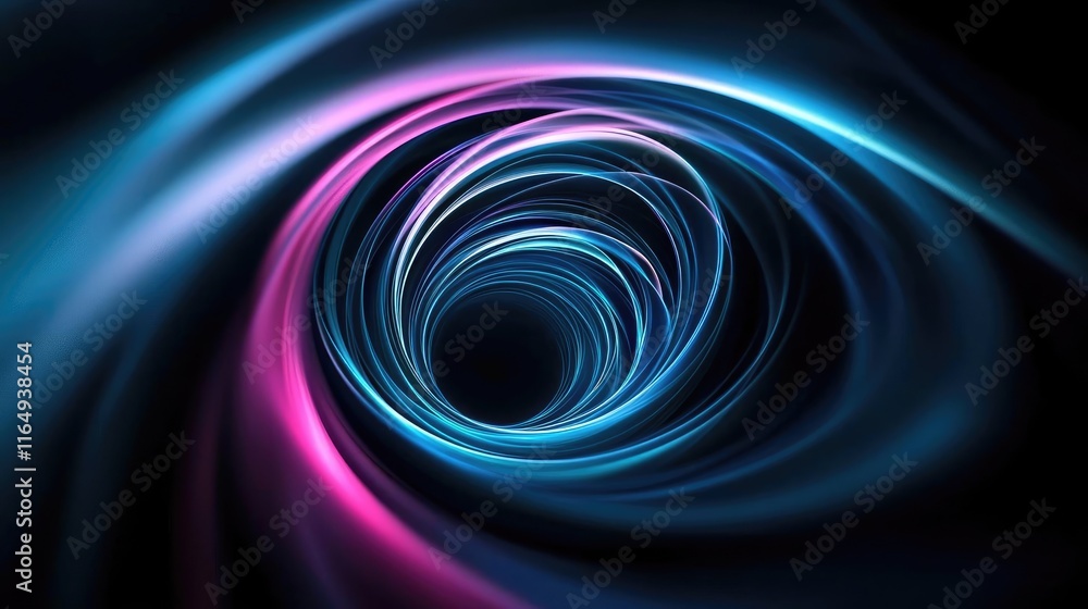 Poster cosmic abstract background concept. a captivating swirl of vibrant blue and pink light creating a me