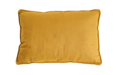 High-Quality PNG mustard yellow rectangular pillow isolated on white background