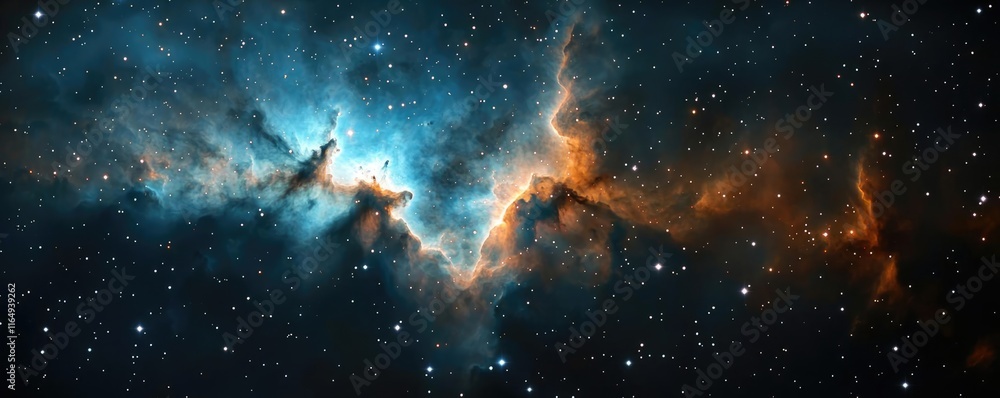 Poster cosmic abstract background concept. a stunning view of a colorful nebula in deep space with vibrant 
