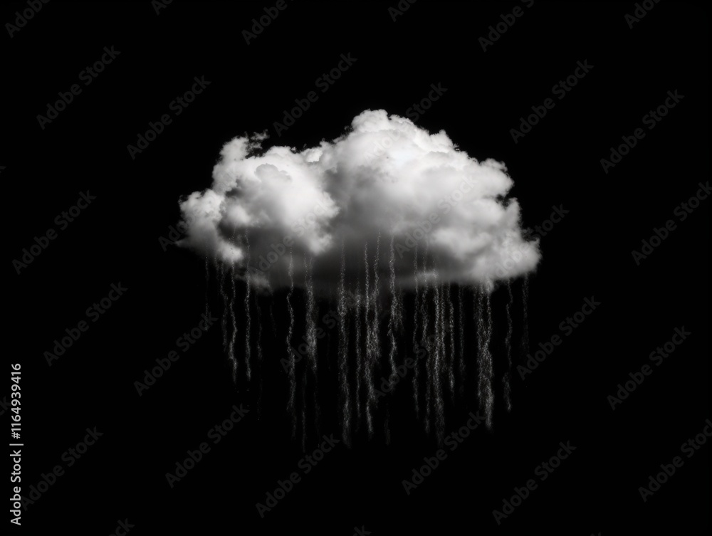 Aufkleber dramatic cloud with rain droplets falling against a black background for atmospheric and dynamic art