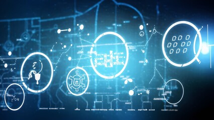 Abstract business data visualization digital workspace infographic design modern technology wide-angle perspective innovative concepts