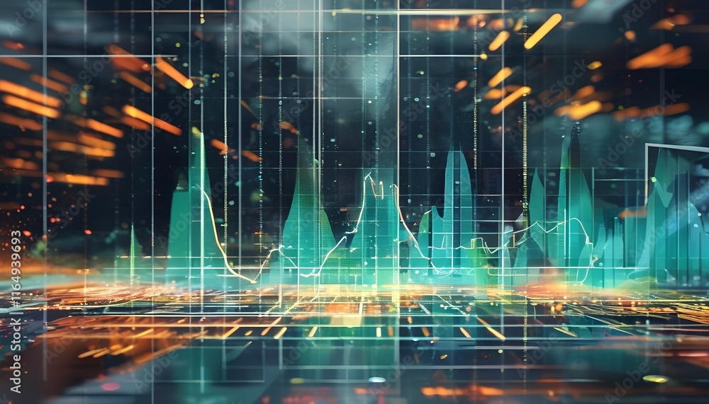 Poster dynamic abstract business data visualization digital space infographic modern environment high-tech 