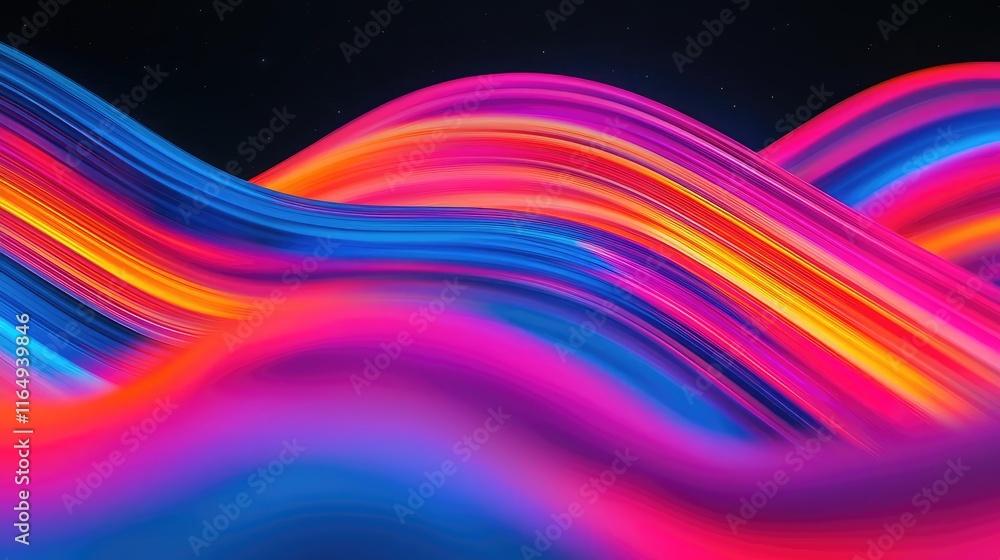 Poster cosmic abstract background concept. vibrant waves of color flowing smoothly, creating a captivating 