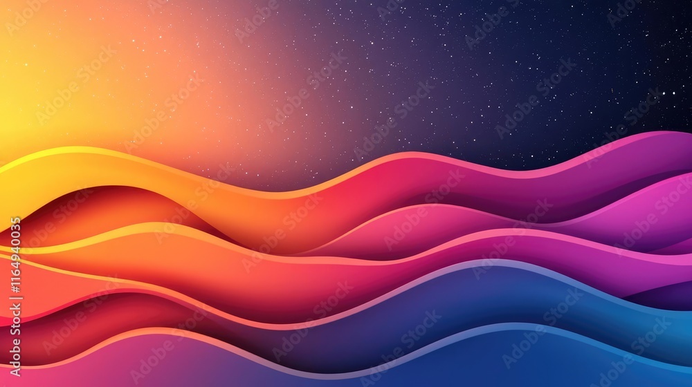 Poster cosmic abstract background concept. colorful abstract waves creating a dynamic and vibrant backgroun