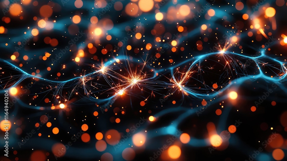 Poster fireworks abstract background concept. abstract representation of light with vibrant colors, showcas