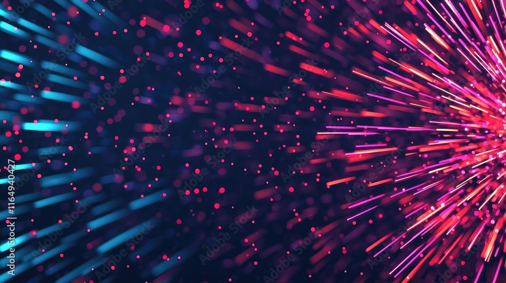 Poster fireworks abstract background concept. vibrant abstract background with dynamic light streaks in blu