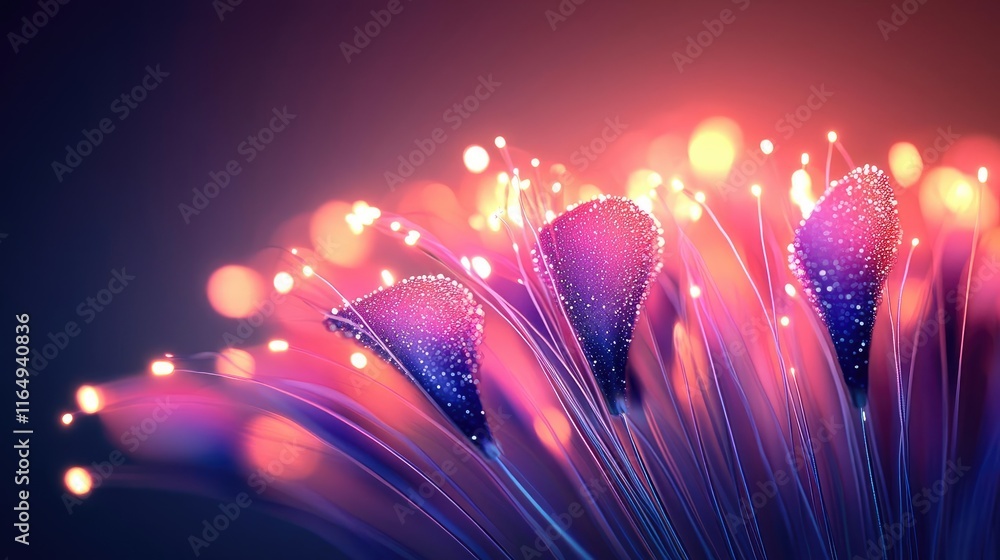 Poster fireworks abstract background concept. vivid abstract floral design with luminous petals and soft gl