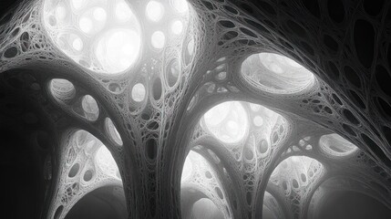 Abstract grayscale organic structure.