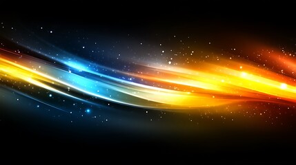 Obraz premium Abstract Blue And Orange Light Waves Background