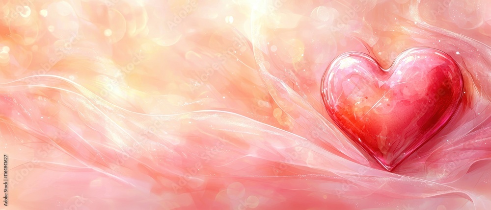 Poster elegant heart shape on soft pink background with light bokeh effects ideal for valentine’s day and r