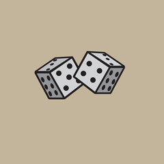 illustration vector graphic of  two dice 