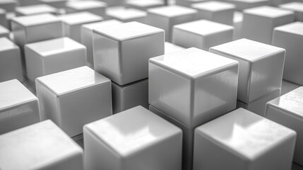 Abstract monochrome cubes background.