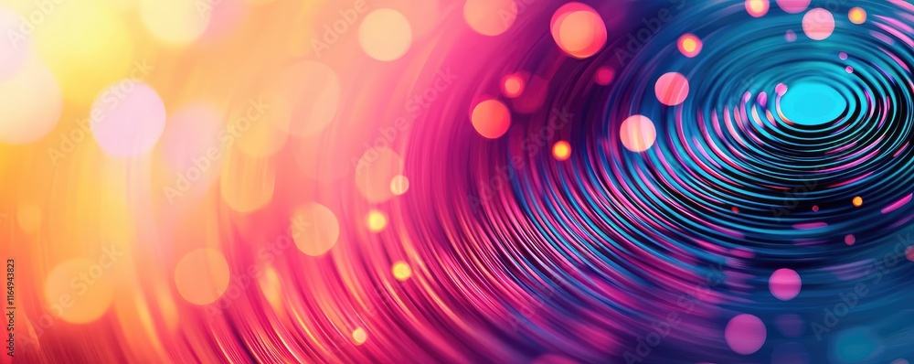 Poster circles abstract background idea. abstract colorful design with ripple effects and bokeh background,