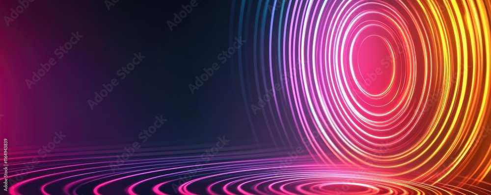 Poster circles abstract background idea. vibrant abstract background with colorful concentric circles and g