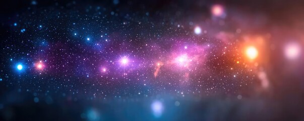 Fototapeta premium Cosmic abstract background concept. A stunning cosmic landscape filled with vibrant stars and swirling nebulae.