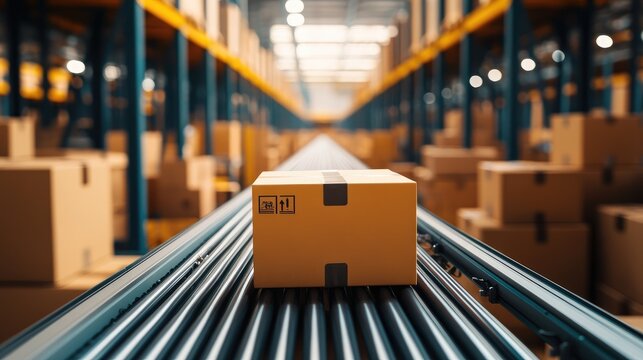 Conveyor Belt System for Efficient Goods Handling in Modern Warehouse Environment