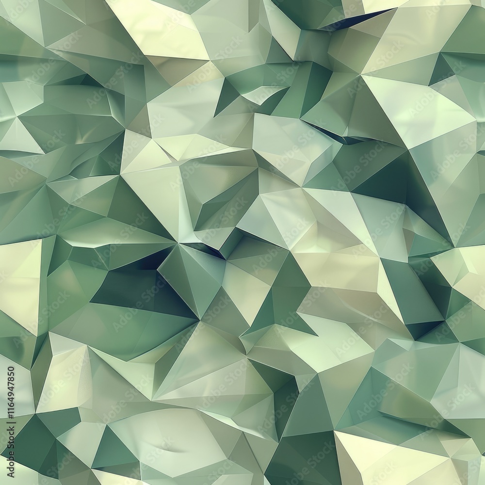 Poster abstract geometric pattern with a faceted, multi-toned surface.