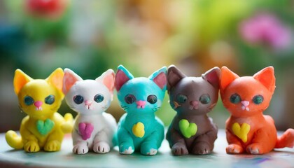 Obraz premium Animals made of plasticine of different colors