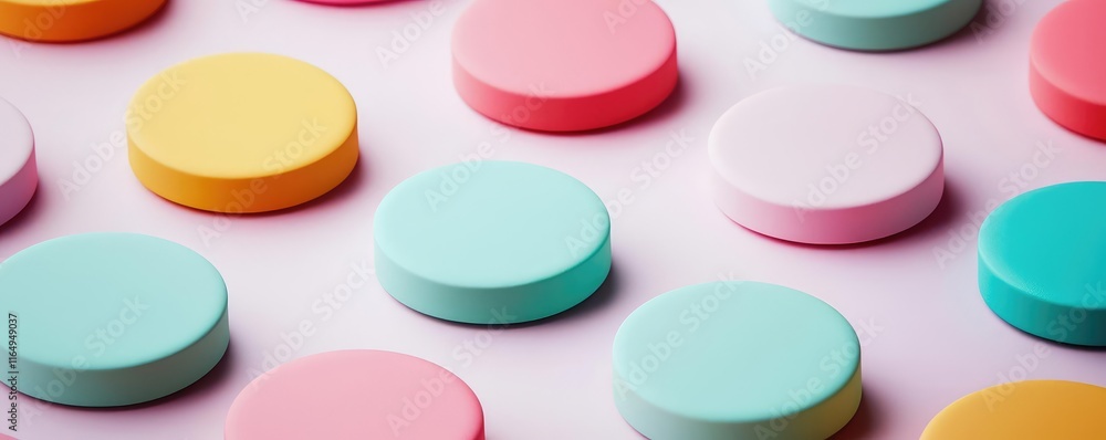 Aufkleber circles abstract background idea. colorful circular shapes arranged aesthetically on a light backgro