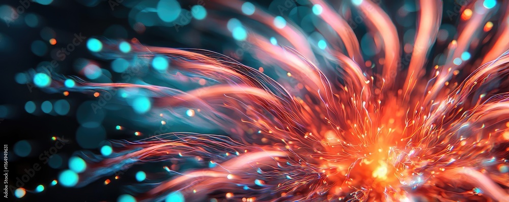 Poster fireworks abstract background concept. abstract burst of colorful light with vibrant energy and dyna