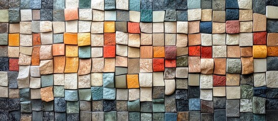 Colorful decorative wall tiles arranged in intricate patterns ideal for enhancing interior design and aesthetic appeal of spaces