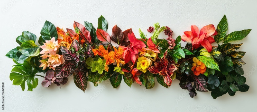Aufkleber vibrant array of assorted houseplants creating a stunning display against a clean white wall for mod