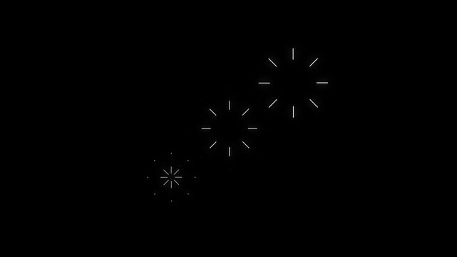 Circles fireworks explosion line shape blast, ellipse blast black screen animation.Pop-up line animation, Circle bursting, Geometric effects . Fast movement of modern fireworks explosion.4K