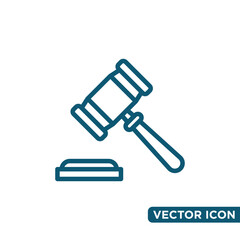 Simple Hammer Law Icon Design Template