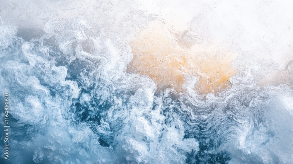 Poster abstract summer ice texture with soft colors and fluid patterns on a white background for creative d