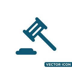 Simple Hammer Law Icon Design Template