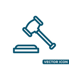 Simple Hammer Law Icon Design Template