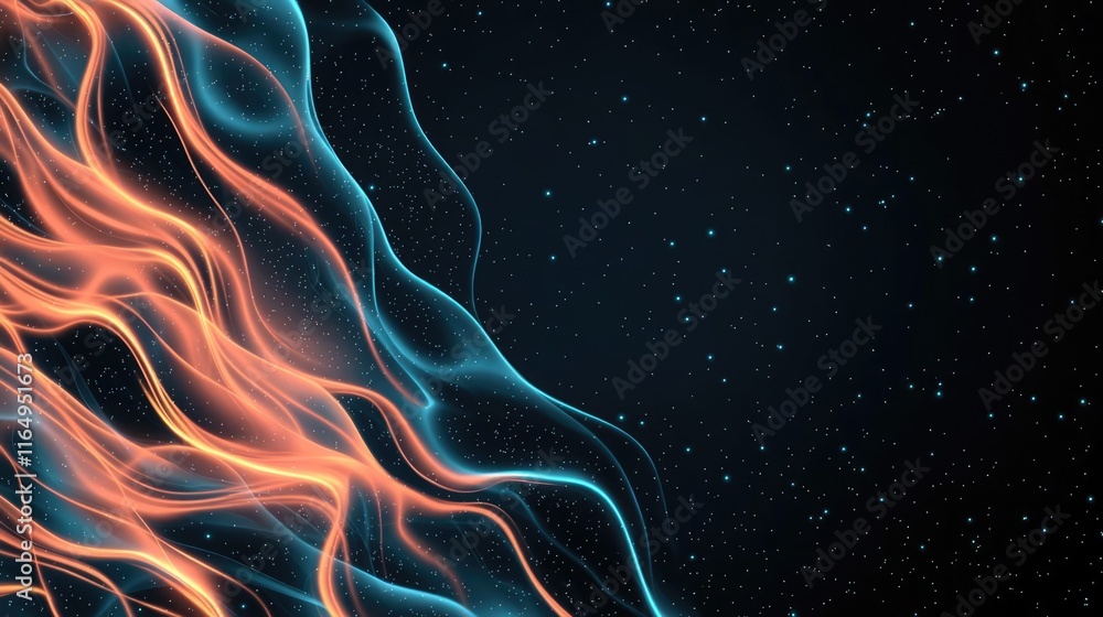 Poster fireworks abstract background concept. colorful abstract waves of light flowing in a dynamic, captiv