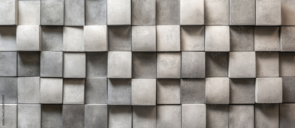 Poster concrete wall texture featuring a structured arrangement of cement blocks perfect for construction a