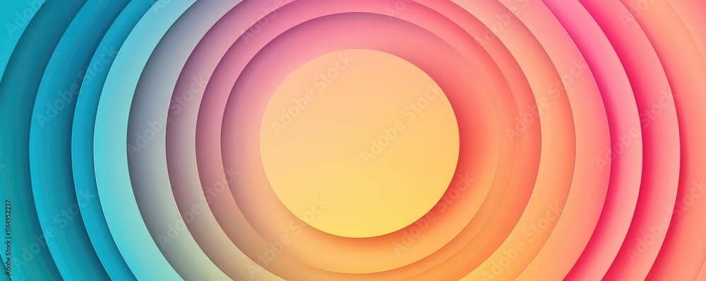 Poster circles abstract background idea. a vibrant abstract design featuring colorful concentric circles an