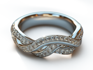 3D logo design in wedding ring shape, modern style, isolate on white background