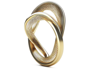 3D logo design in wedding ring shape, modern style, isolate on white background