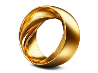 3D logo design in wedding ring shape, modern style, isolate on white background