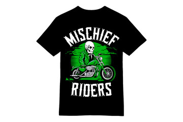 Mischief Riders Skull Motorcycle Saint Patrick's Day T-Shirt