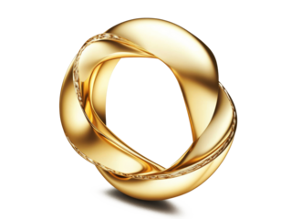 3D logo design in wedding ring shape, modern style, isolate on white background