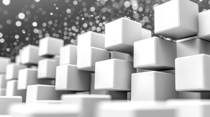 Abstract white cubes background.
