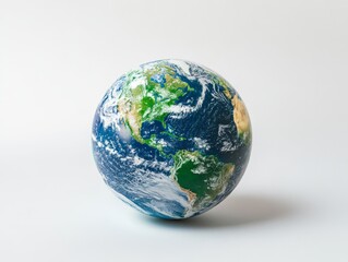 Fototapeta premium A globe depicting Earth, showcasing continents and oceans in vibrant colors.