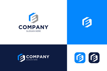 initial E accounting logo design
