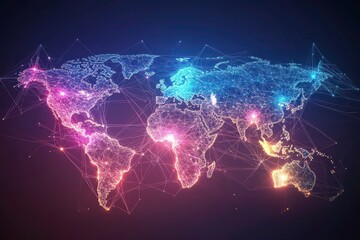 Vibrant 3D Vector of Interconnected Global Economies