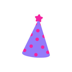 Colorful party hat with polka dots for festive celebrations and events