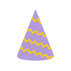 Colorful party hat with zigzag pattern for festive celebrations and events