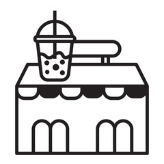 Boba or bubble tea drink icon. Bubble milk tea icon pack on white background
