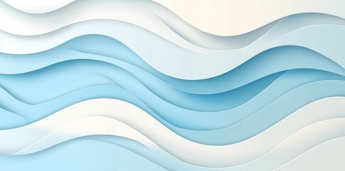 Obraz premium Abstract wavy layers in blue and white shades.