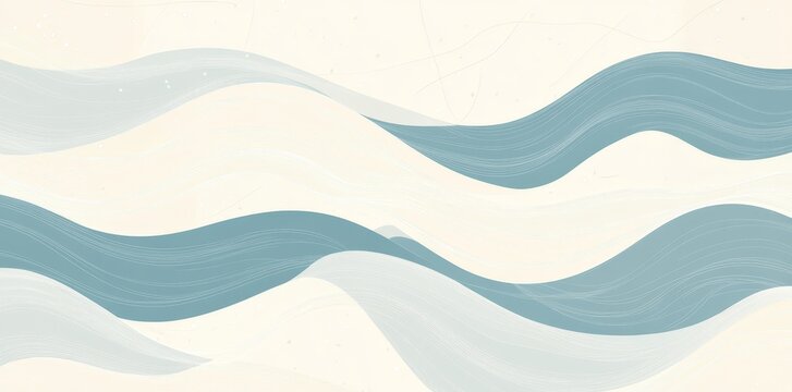 Abstract blue waves on beige background.
